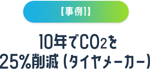 【事例1】10年でCO2を25％削減（タイヤメーカー）