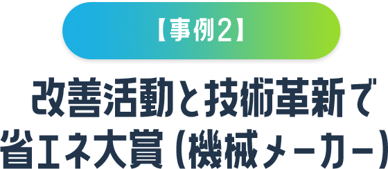 【事例2】改善活動と技術革新で省エネ大賞（機械メーカー）